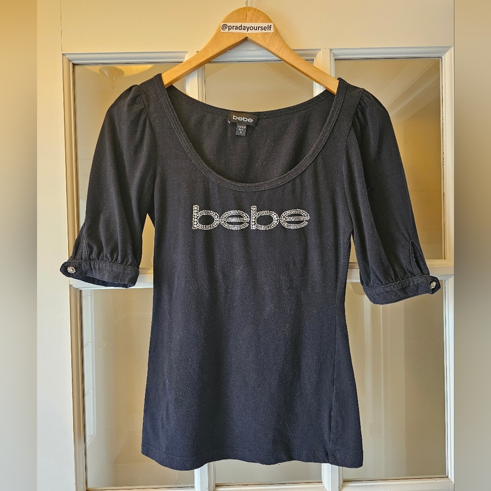BEBE Rhinestone tee shirt - Picture 3 of 9